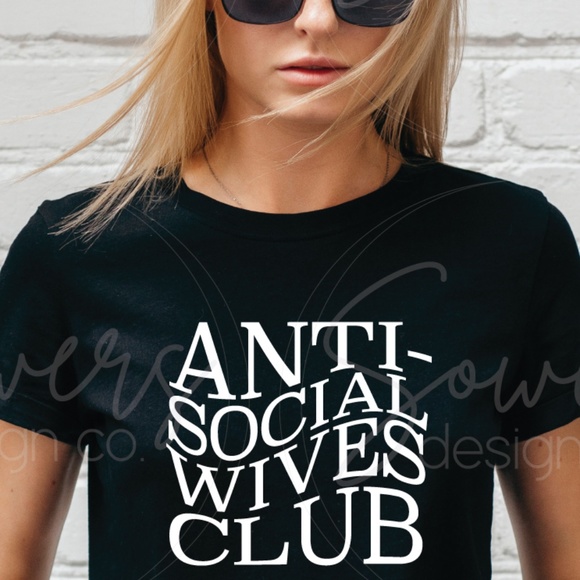ANTISOCIAL WIVES CLUB Graphic Tee - Picture 1 of 3